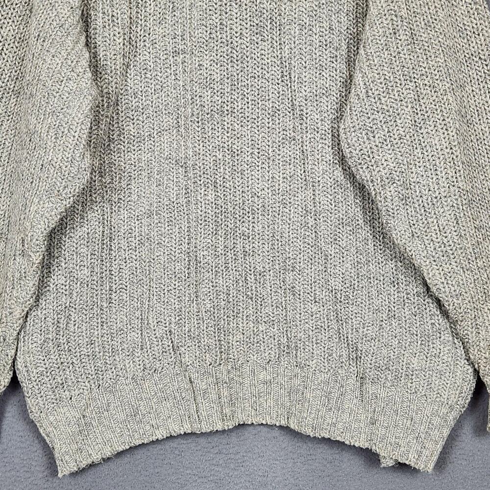 Vintage Eddie Bauer Fishermans Sweater Mens Medium Gray Wool Oversized Full Zip - Picture 11 of 16